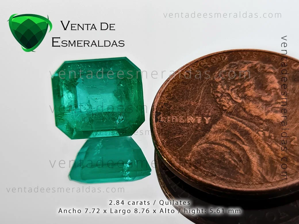 esmeralda colombiana de la mina de muzo de 2.84 quilates