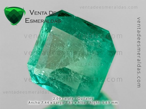 esmeralda colombiana de la mina de Coscuez, talla rectangular colombian emerald