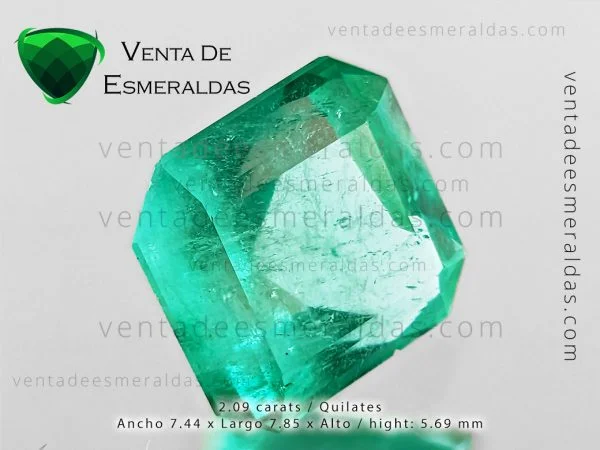 esmeralda colombiana de la mina de Coscuez, talla rectangular colombian emerald