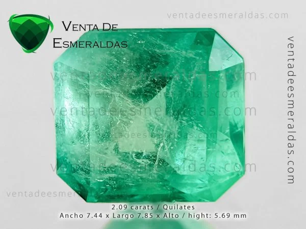 esmeralda colombiana de la mina de Coscuez, talla rectangular colombian emerald