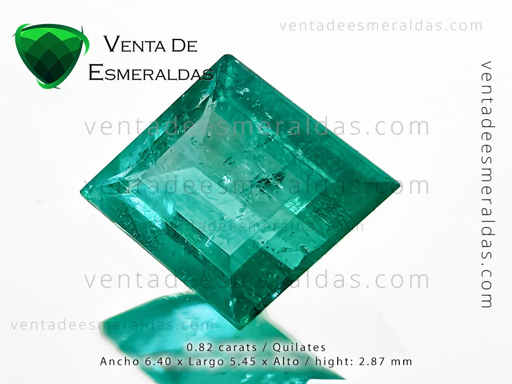 Esmeralda Natural de Colombia Muzo, talla Rombo de 0.82 quilates - Imagen 3