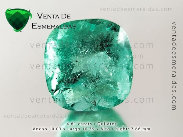 esmeralda talla cushion de la mina de Muzo colombia