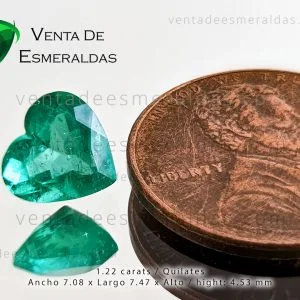 Esmeralda Colombiana Talla Corazón 1.22 Quilates de la mina de Muzo