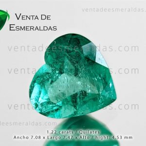 Esmeralda Colombiana Talla Corazón 1.22 Quilates de la mina de Muzo