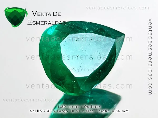 esmeralda talla lagrima 1.89 de la mina de muzo Colombia