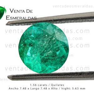 Esmeralda colombiana talla redonda de 1.56 quilates Calidad AA