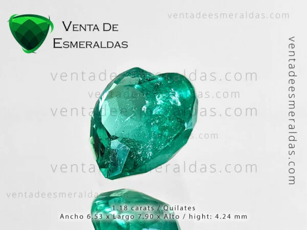 esmeralda talla corazon de mina de muzo colombian emerald calidad AA+