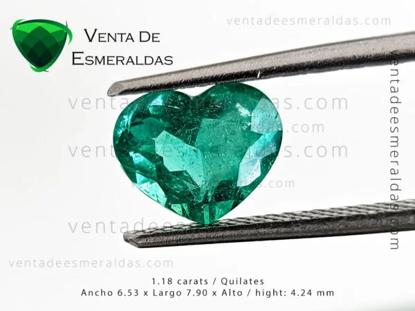esmeralda talla corazon de mina de muzo colombian emerald calidad AA+