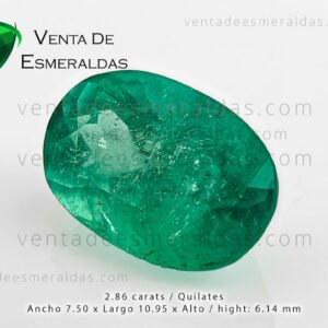 Esmeralda Talla Ovalada de 2.86 Quilates de Muzo