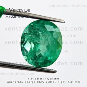 Esmeralda Talla Ovalada de 4.34 Quilates de la Mina de Coscuez Colombia