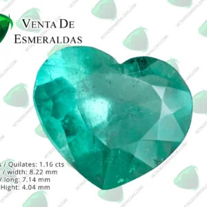 Esmeralda Colombiana Talla Corazón 1.16 Quilates de la mina de Coscuez calidad AA