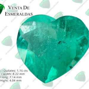 Esmeralda Colombiana Talla Corazón 1.16 Quilates de la mina de Coscuez calidad AA